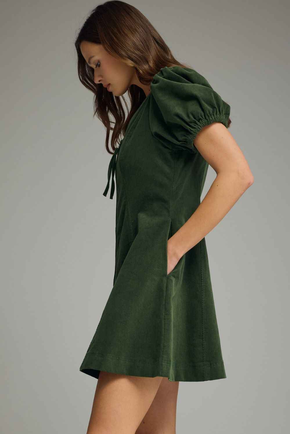 Willow Break Corduroy Mini Dress - Green