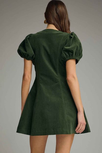 Willow Break Corduroy Mini Dress - Green