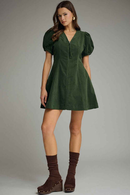 Willow Break Corduroy Mini Dress - Green