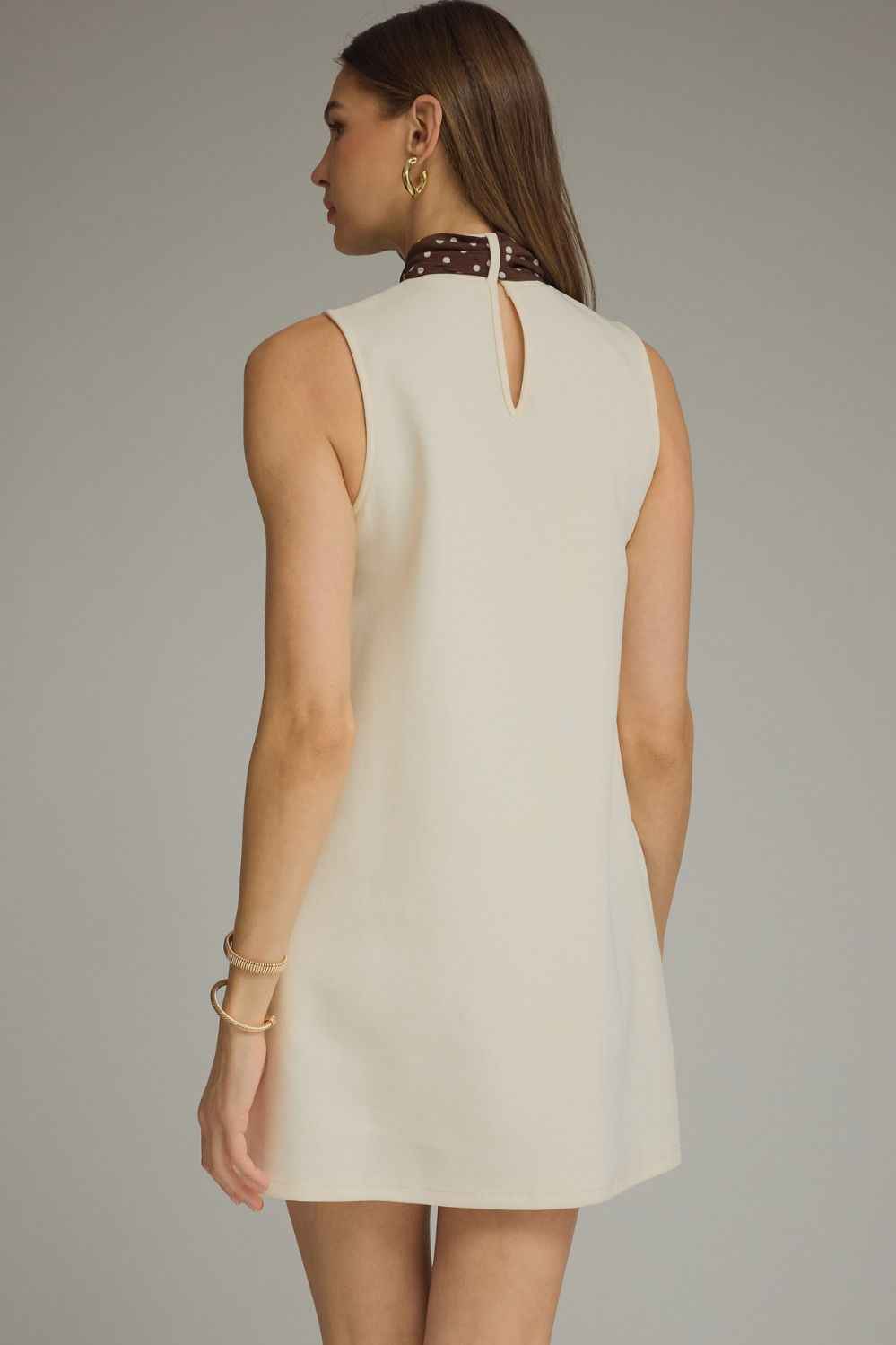 Soriee Tie Neck Sleeveless Mini Dress