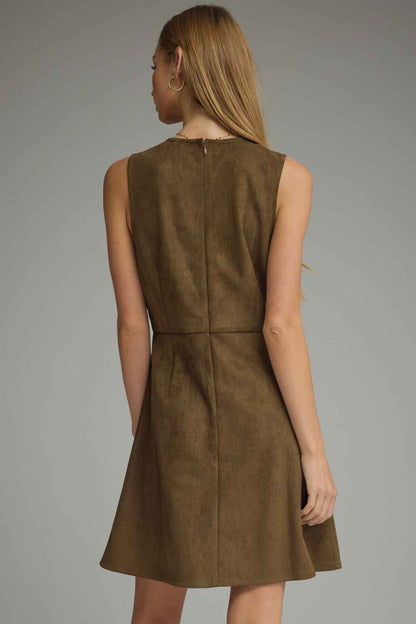 Kensington Suede Mini Dress - Wood