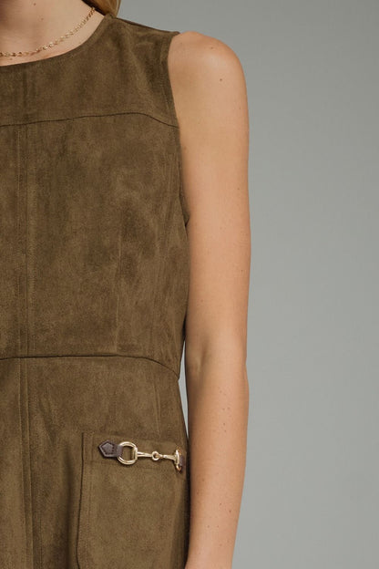 The Woodland Estate Dress | Sleeveless A-Line Dress with Horsebit Details