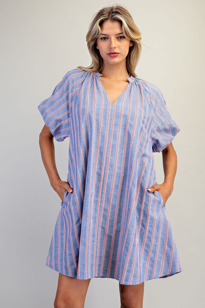 Allie Striped Denim Dress