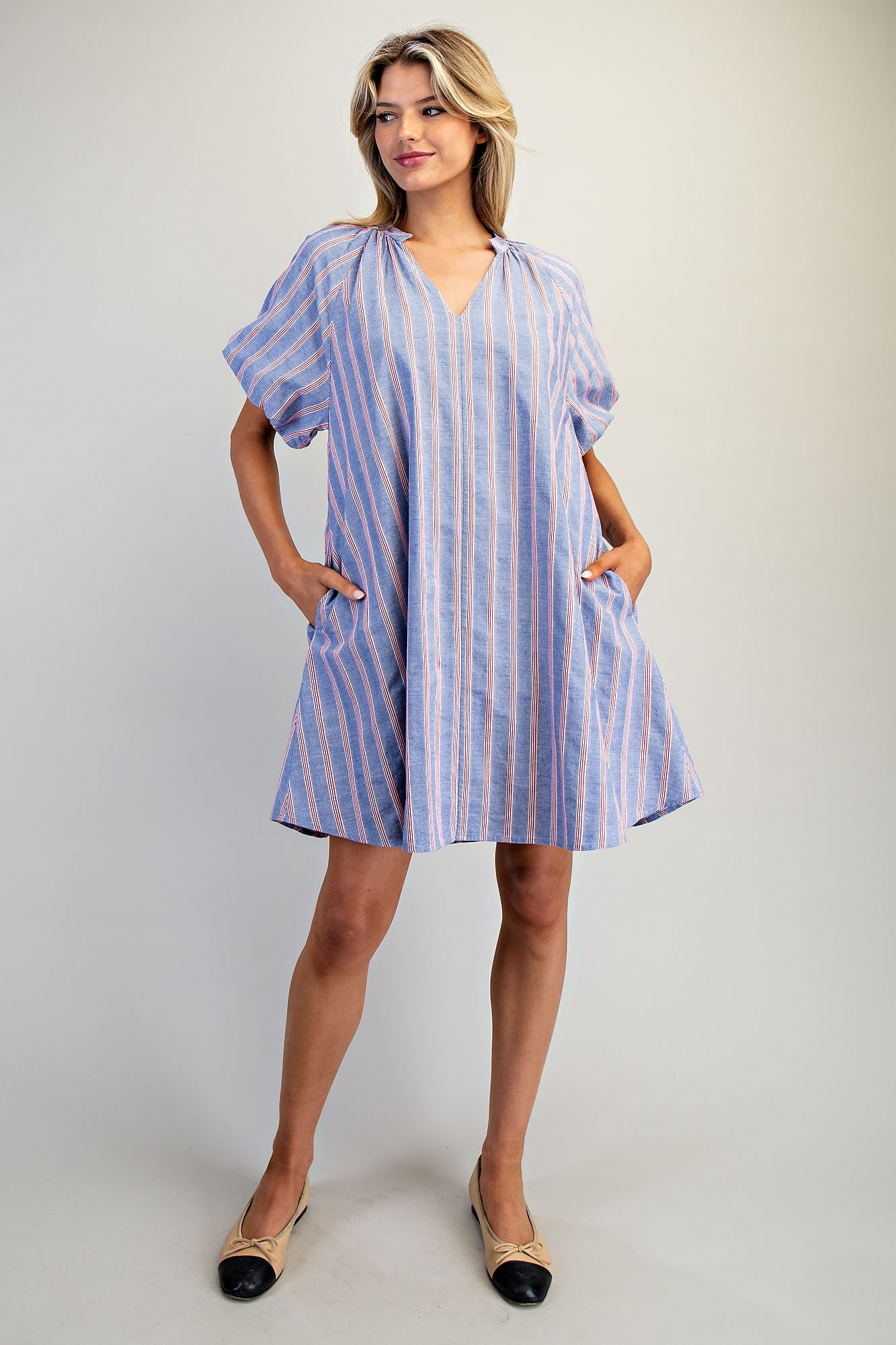 Allie Striped Denim Dress