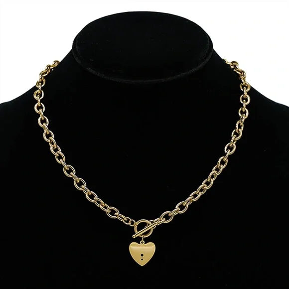 Lock Heart Toggle Chain Necklace - Delta Swanky Girl