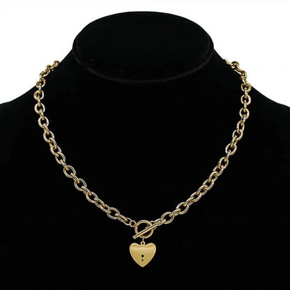 Lock Heart Toggle Chain Necklace - Delta Swanky Girl