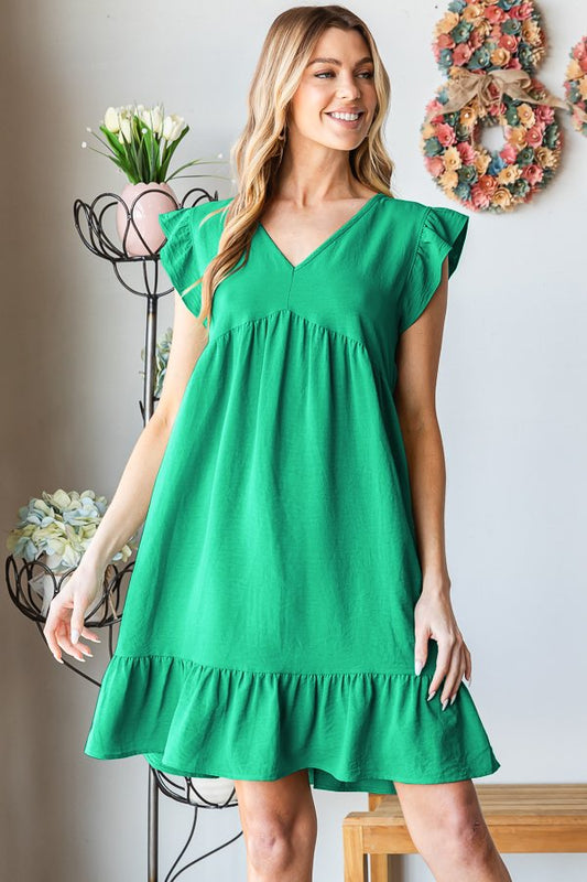 Curvy Cozy Cabana Dress (Kelly Green)