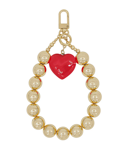 Gold Beaded Heart Charm Accessory (Red) - Delta Swanky Girl