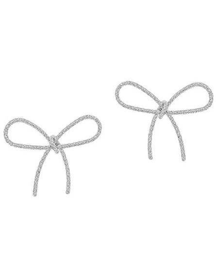 Angel Bow Stud Earring (Silver)