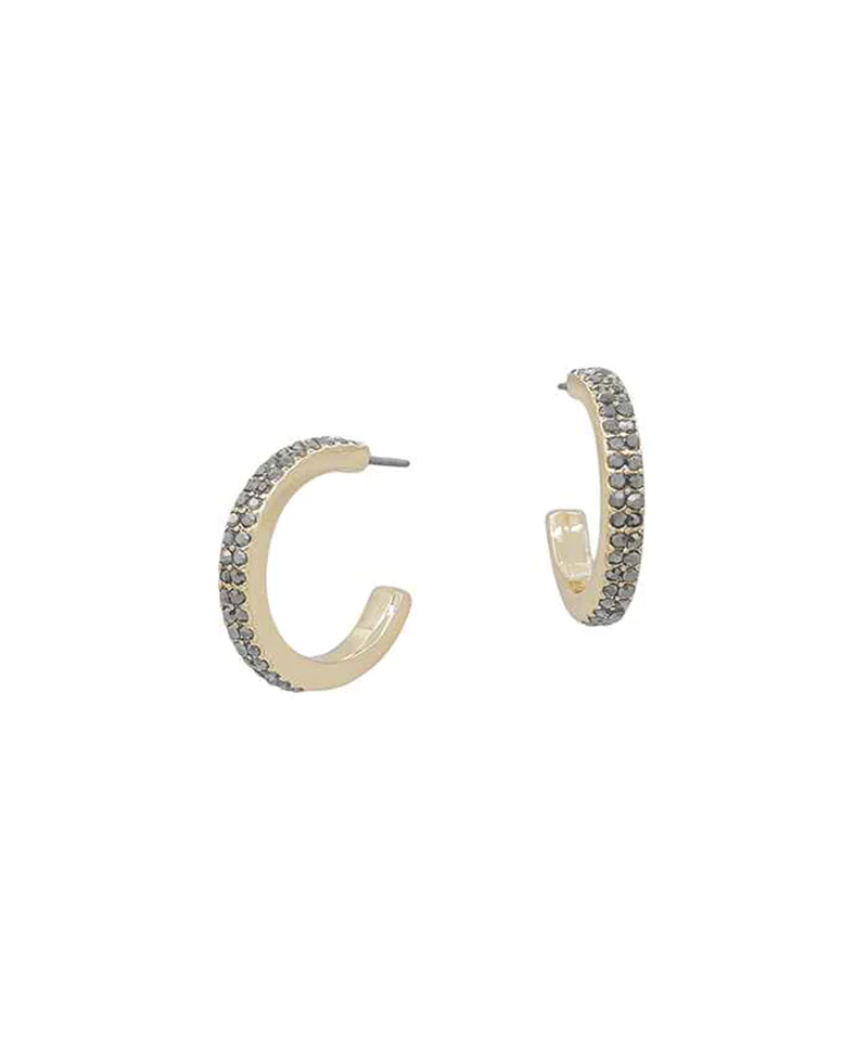 Luxe Pave Huggie Hoop - Black - Delta Swanky Girl