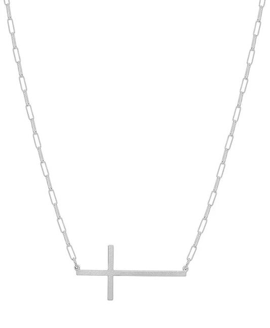 Carmi Cross Necklace (Silver)