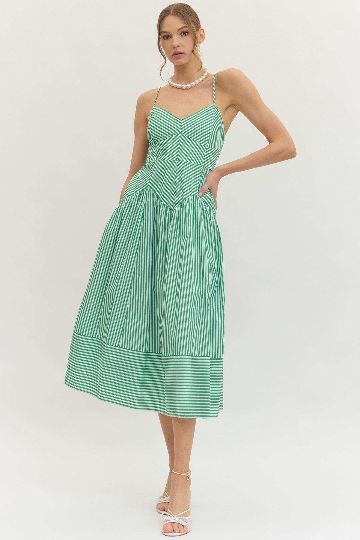 Farm Rio Striped Midi Dress