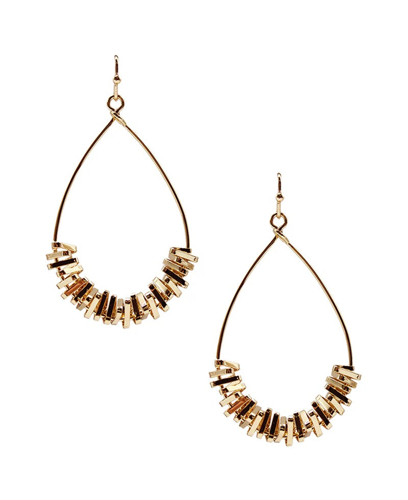 Zig Zag Teardrop Earring (Gold)