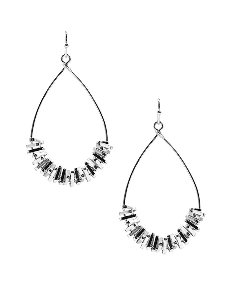 Zig Zag Teardrop Earring (Silver)