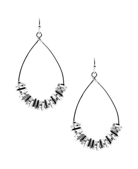 Zig Zag Teardrop Earring (Silver)