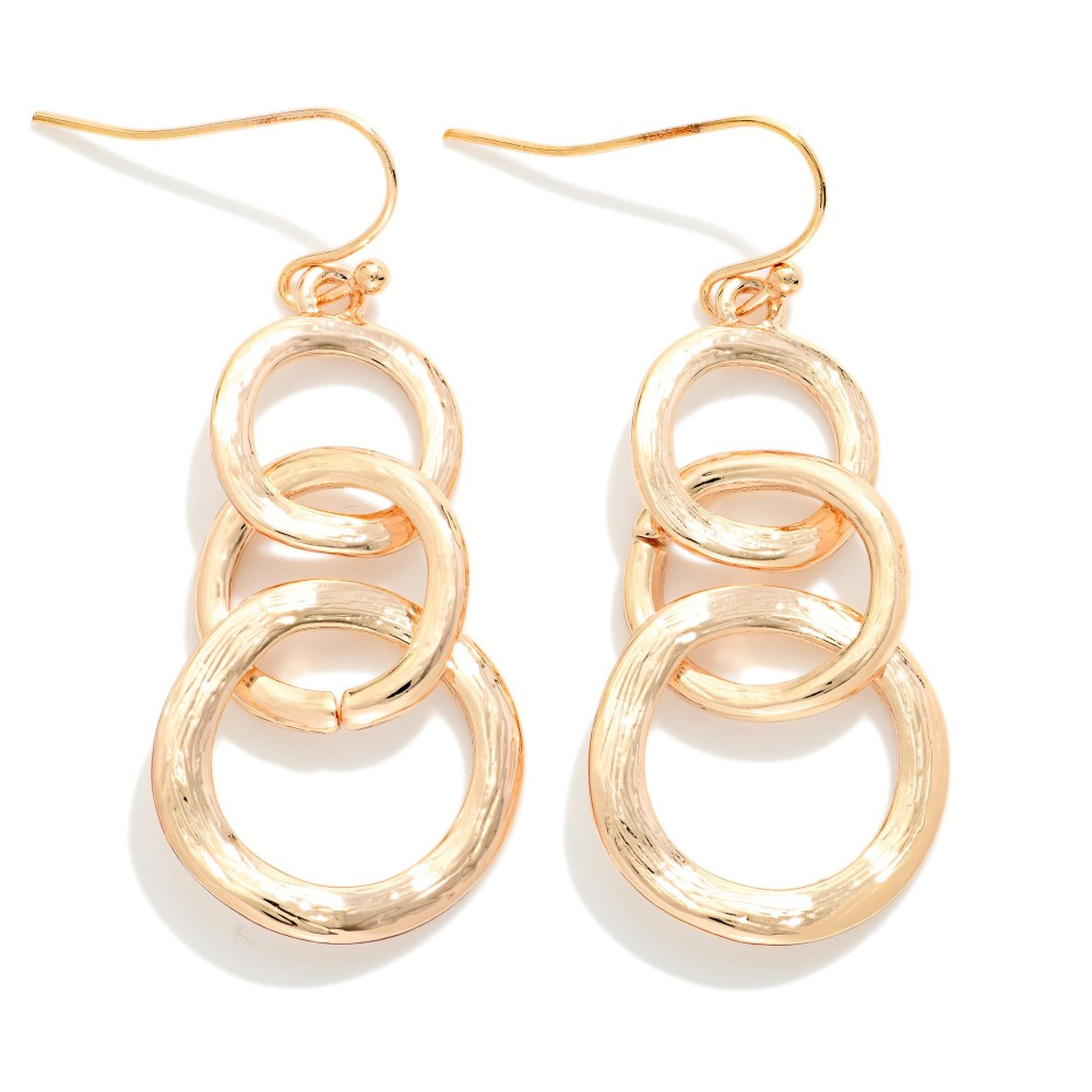Scribble Brushed Gold Link Earring