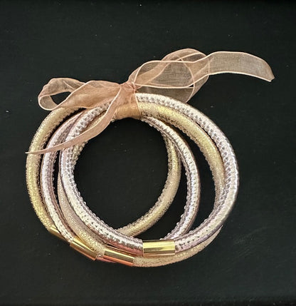 Everyday Leather Bangles (Rose Gold)