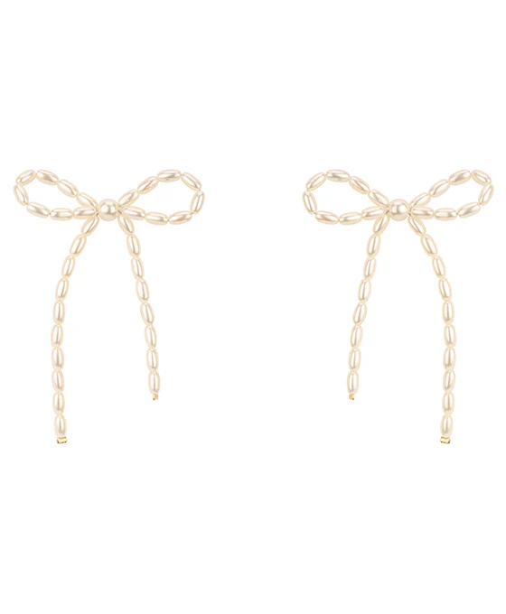 Pearly Bow Earrings