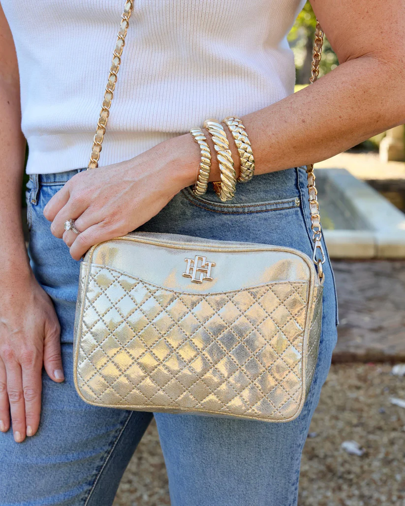 Farrah Quilted Shoulder Bag - Champagne Pop - Delta Swanky Girl