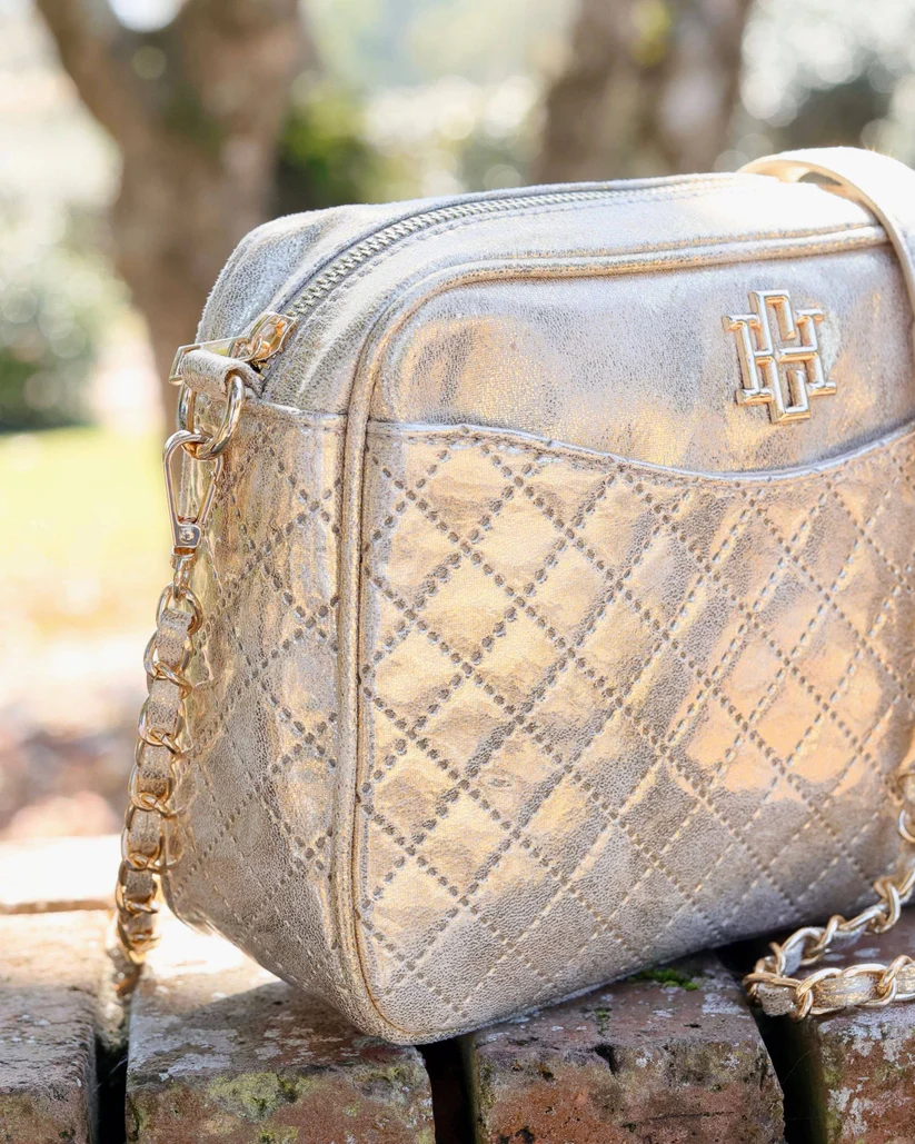 Farrah Quilted Shoulder Bag - Champagne Pop - Delta Swanky Girl
