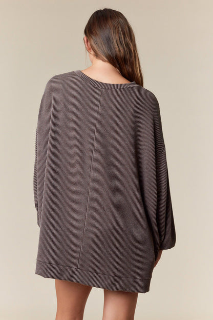 Get Together Corded Top - Brown