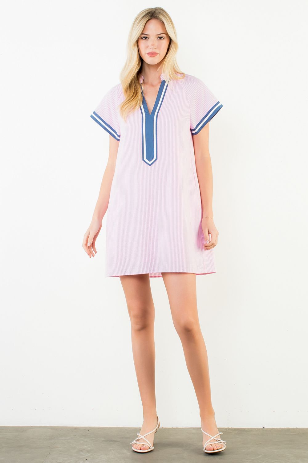 Hampton Harbor Striped Dress - Pink - Delta Swanky Girl