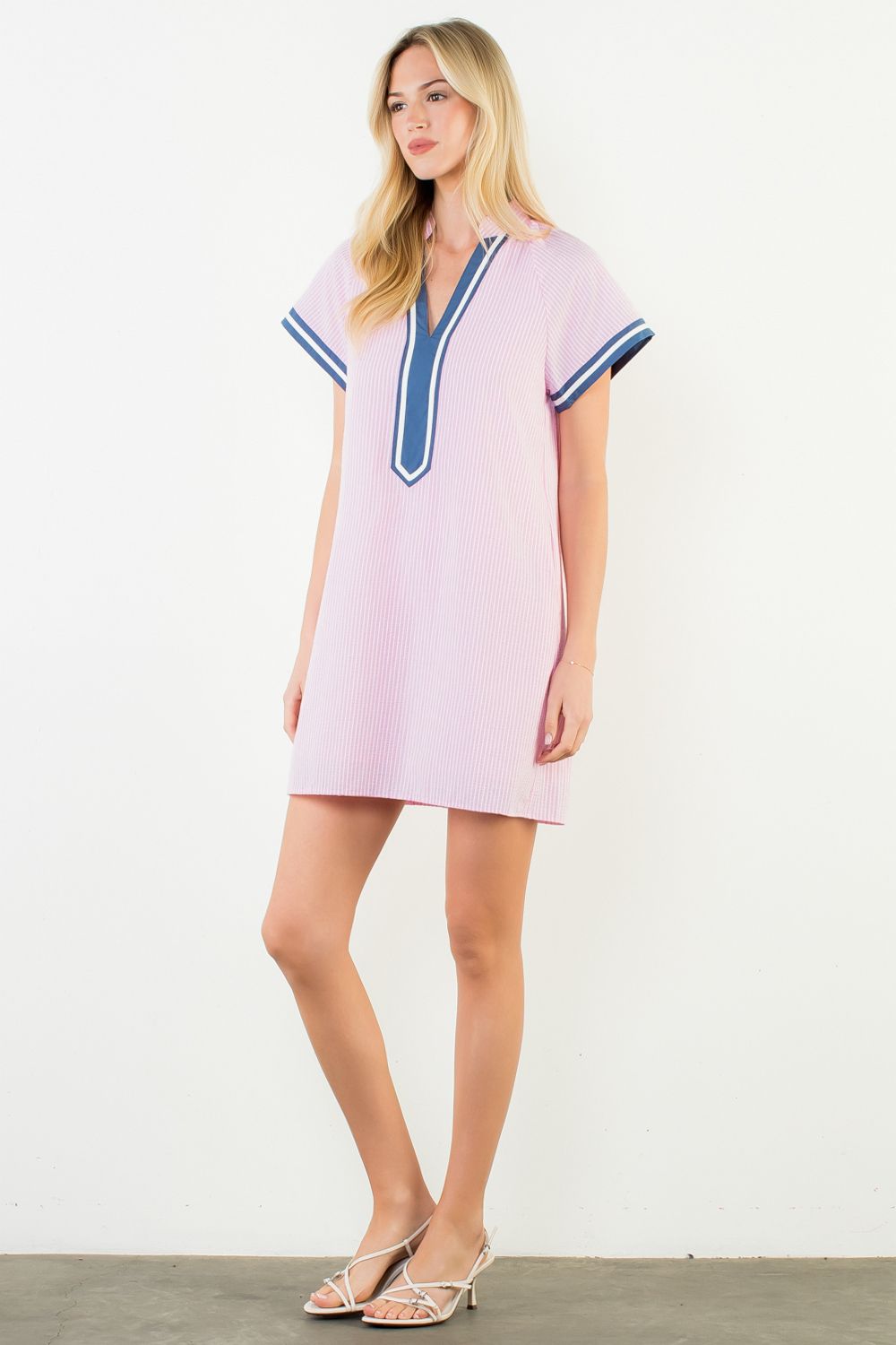 Hampton Harbor Striped Dress - Pink - Delta Swanky Girl