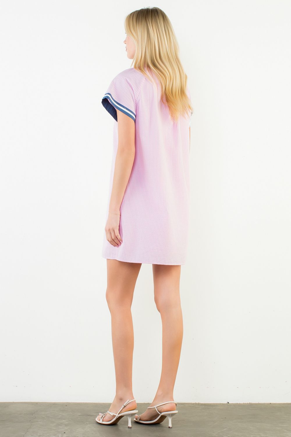 Hampton Harbor Striped Dress - Pink - Delta Swanky Girl