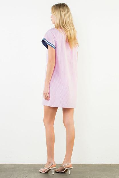 Hampton Harbor Striped Dress - Pink - Delta Swanky Girl