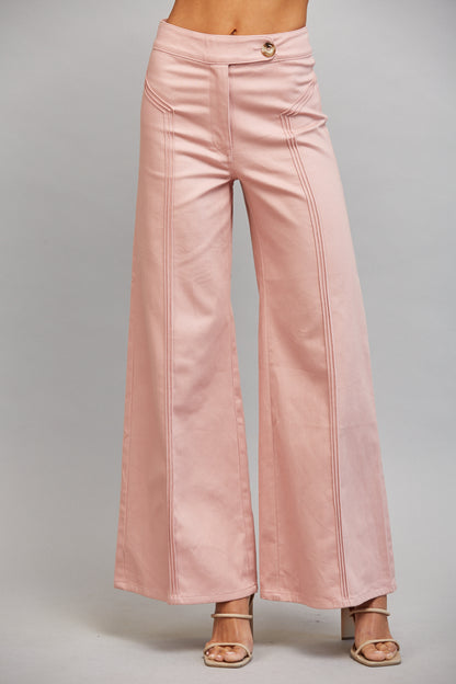 The Blush Hour Pants | Blush Pink High-Rise Flare Pants
