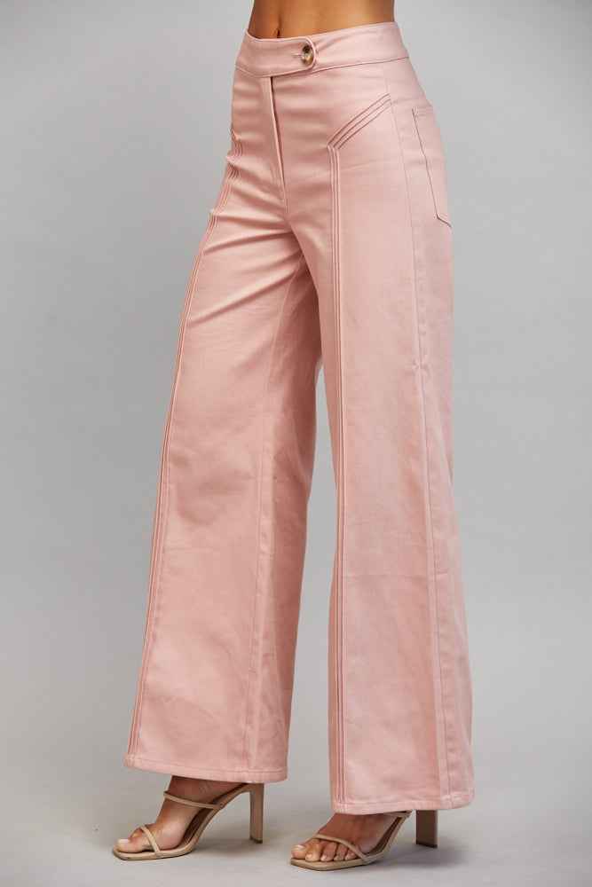 The Blush Hour Pants | Blush Pink High-Rise Flare Pants
