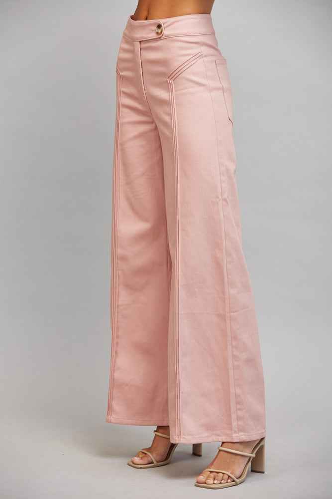 The Blush Hour Pants | Blush Pink High-Rise Flare Pants