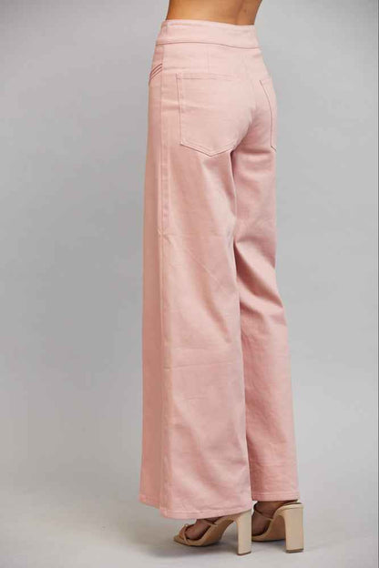 The Blush Hour Pants | Blush Pink High-Rise Flare Pants