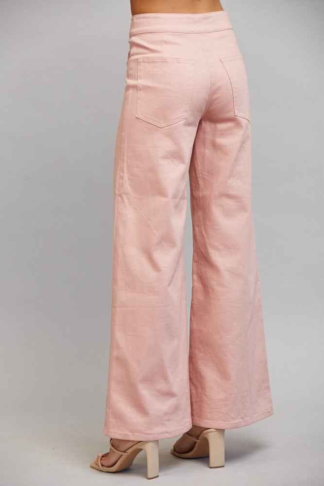 The Blush Hour Pants | Blush Pink High-Rise Flare Pants
