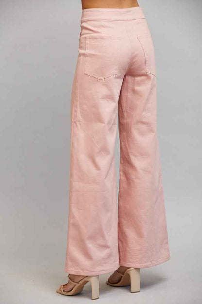 The Blush Hour Pants | Blush Pink High-Rise Flare Pants