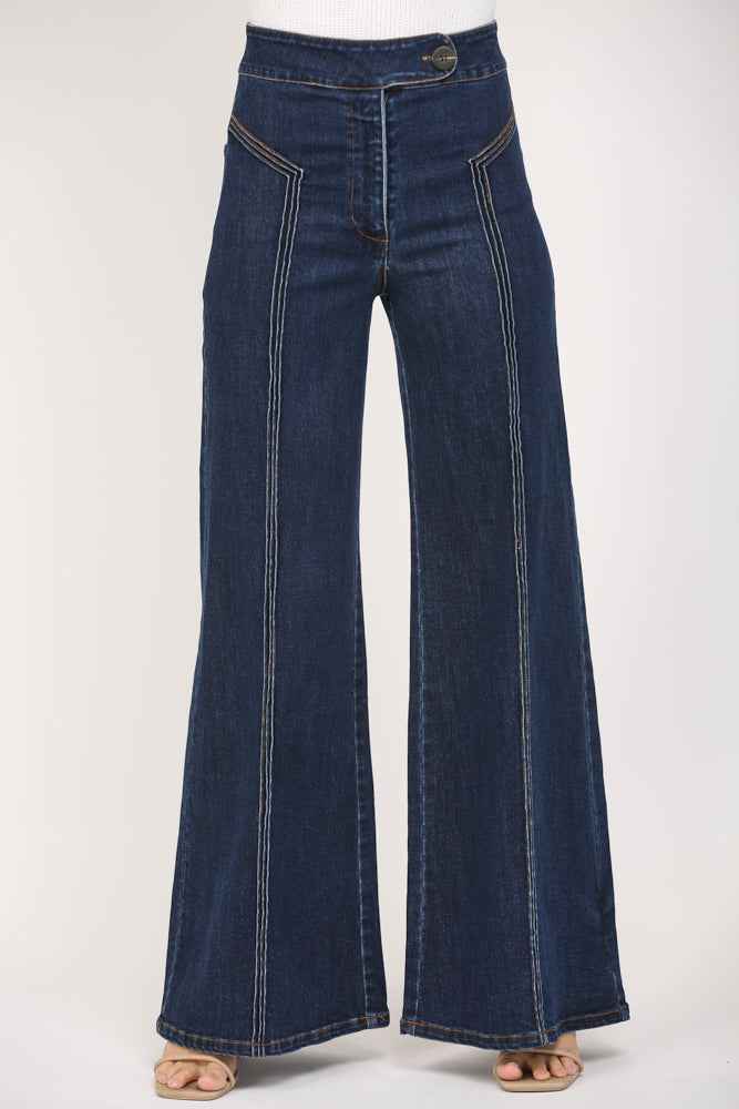 The After Dark Jeans | Dark Wash High-Rise Wide Leg Jeans