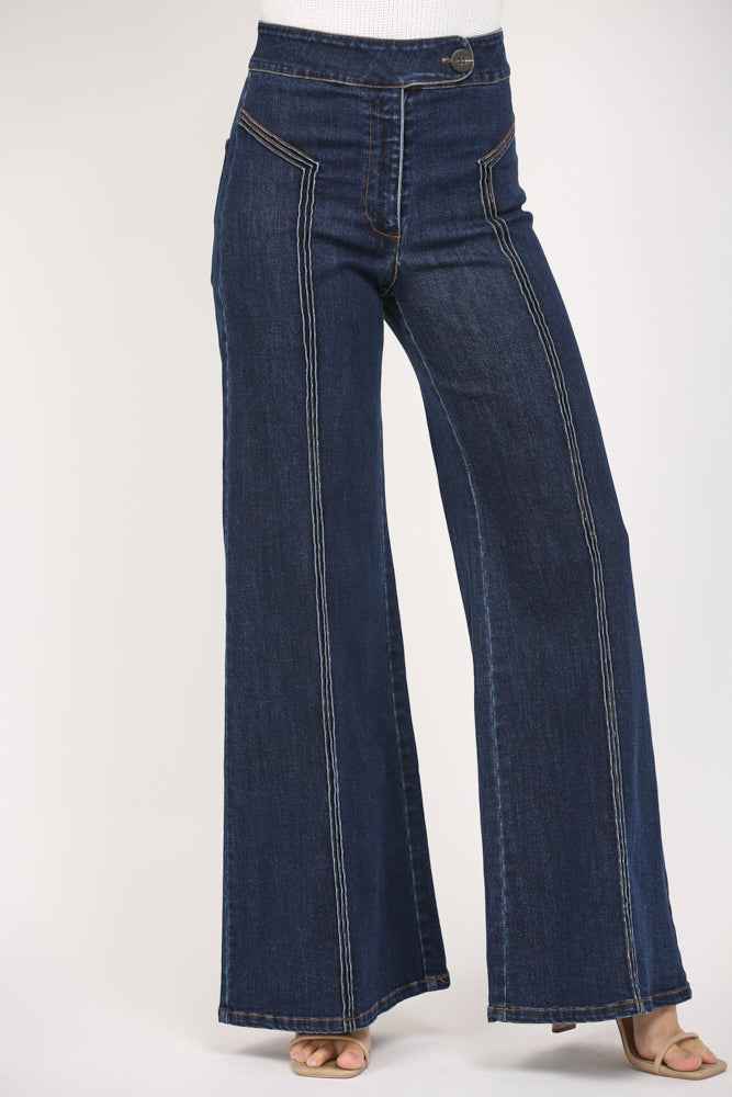 The After Dark Jeans | Dark Wash High-Rise Wide Leg Jeans