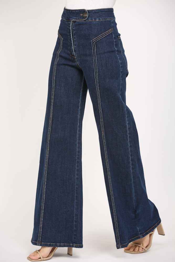 The After Dark Jeans | Dark Wash High-Rise Wide Leg Jeans