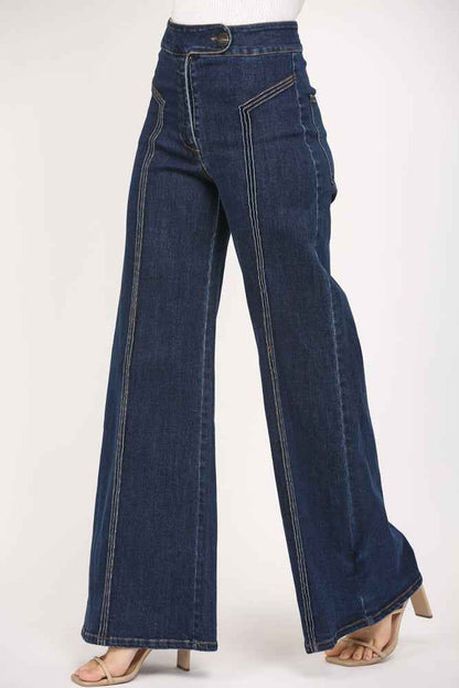 The After Dark Jeans | Dark Wash High-Rise Wide Leg Jeans