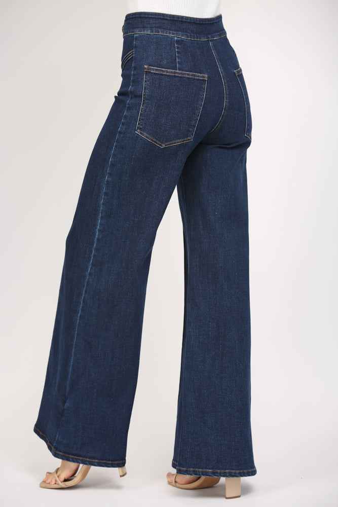 The After Dark Jeans | Dark Wash High-Rise Wide Leg Jeans