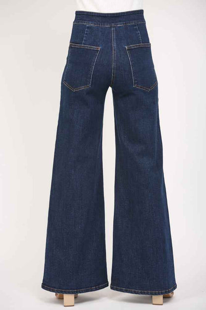 The After Dark Jeans | Dark Wash High-Rise Wide Leg Jeans