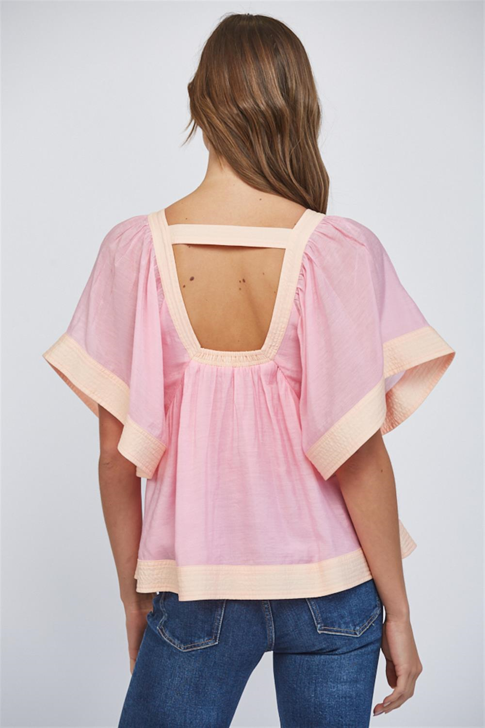 Blissful Smile Babydoll Top - Pink - Delta Swanky Girl