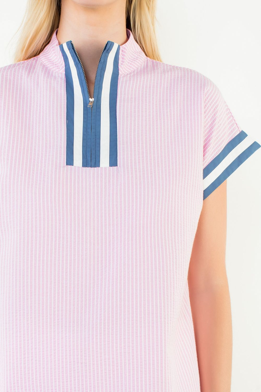 Raspberry Harbor Striped Contrast Top - Pink - Delta Swanky Girl