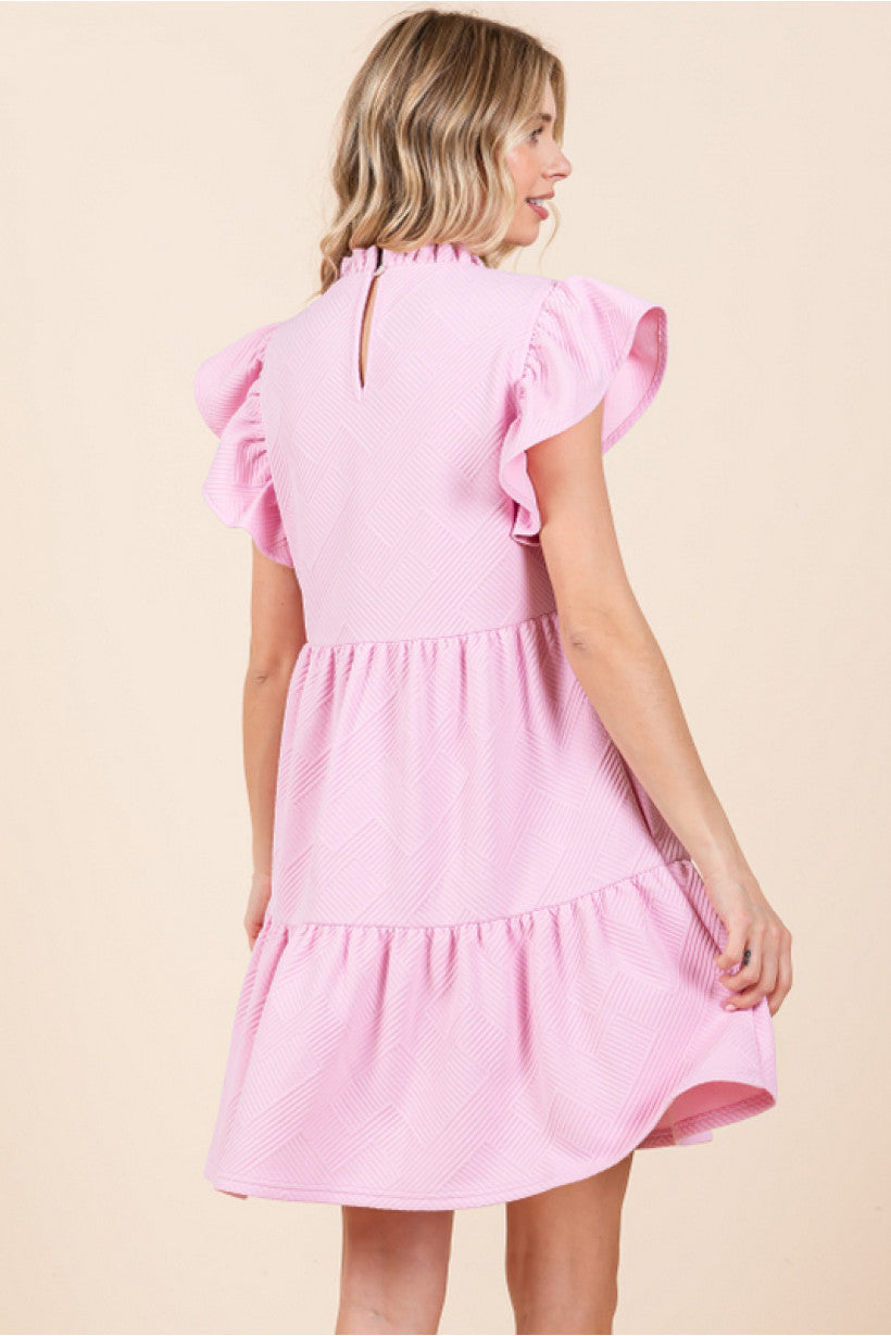Smile Through It Texture Dress (Pink)