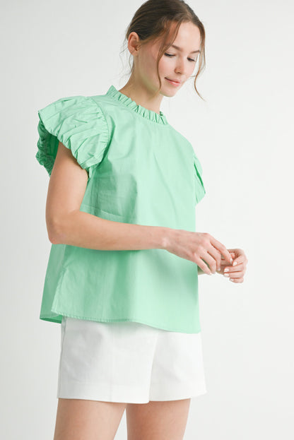 Getting Closer Ruffled Top (Mint)