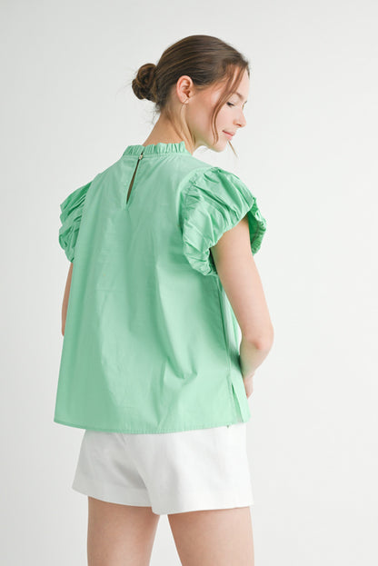 Getting Closer Ruffled Top (Mint)