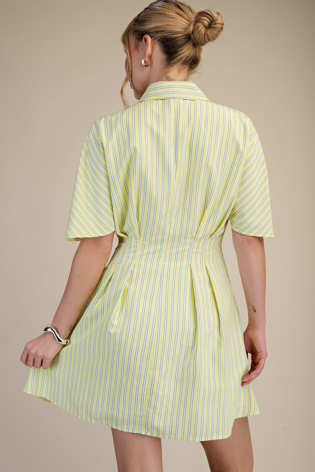 Sunlit Stroll Striped Dress - Yellow - Delta Swanky Girl