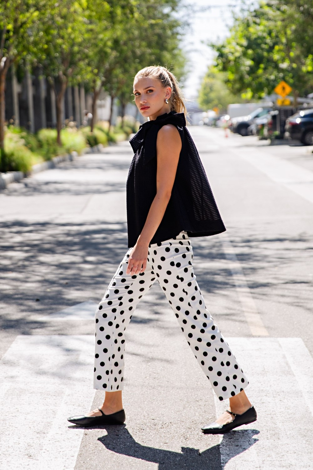 Spot On Chic Polka Dot Pants - White - Delta Swanky Girl
