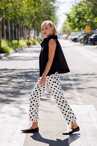 Spot On Chic Polka Dot Pants - White - Delta Swanky Girl