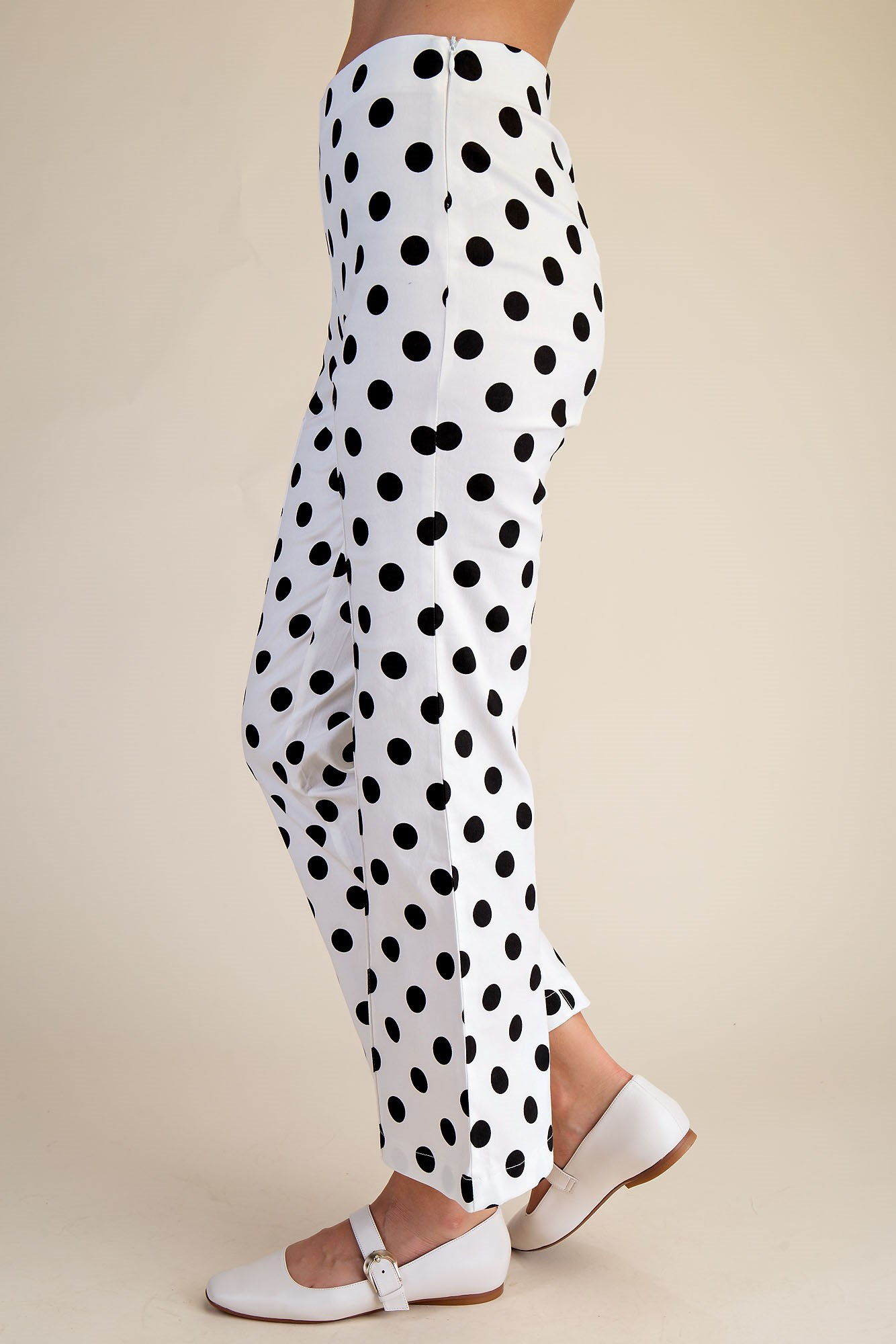 Spot On Chic Polka Dot Pants - White - Delta Swanky Girl